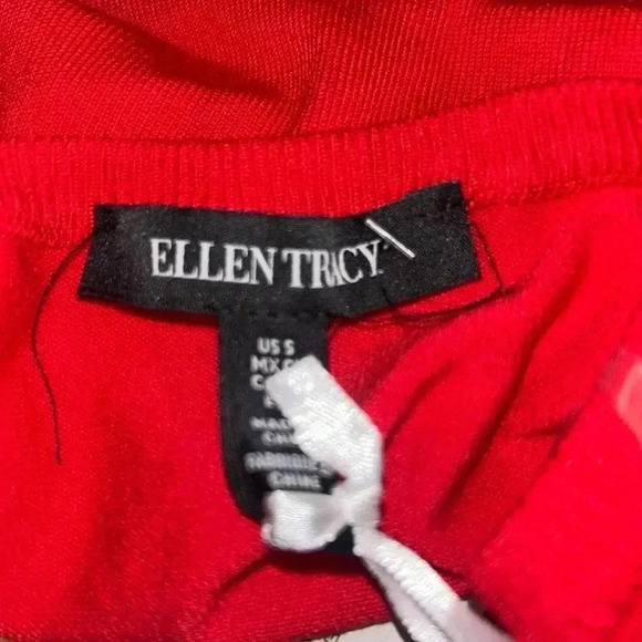 Ellen Tracy V-Neck Sweater Poppy Red Pullover Size S - Picture 4 of 4